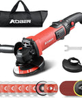 Powerful Four And A Half Inch Corded Angle Grinder With Six Speed Control 11000 RPM 10 Amp Motor with discs and accessories