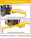 Bidirectional Telescopic Boom of Heavy Duty Forklift Jib Boom Attachment Delivering 4400 Lb Lifting Power With Telescopic Crane Hoist And 12 Foot Reach.