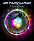 Top view of Portable Waterproof Bluetooth Speaker With HD Sound And Lit LED Display IPX7 Shower Speaker With Bluetooth 5.4 RGB Lights.