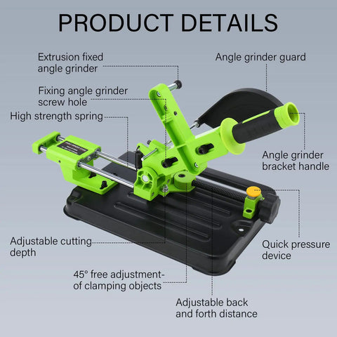 Upgraded Angle Grinder Stand With 45 Degree Clamp and Slide Handle for 100Mm 115Mm and 125Mm Grinders Adjustable Arm for 4 Inch Disks