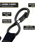 Auto Self Retracting Ratchet Straps 1 Inch By 15 Feet 4 Pack showing locking S-hooks with vinyl coating and durable construction.