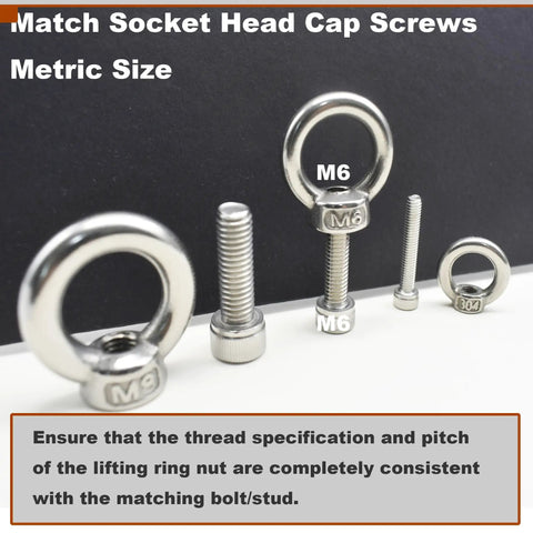 Go Anywhere Stainless M6 Eye Nuts Heavy Duty Shoulder Thread Ring Mounting Fasteners in various sizes for secure outdoor setups.