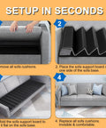 Setup steps for Heavy Duty Couch Bottom Support Board For Sagging Sofas, solid wood core with 400 pound capacity.