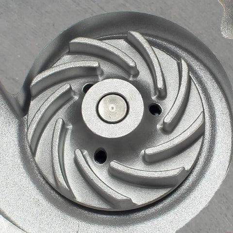 Close-up of Premium Water Pump Kit With Gasket For 3.6L V6 Engines impeller design