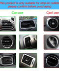 Comparison chart showing suitable air vent types for 20 Piece Bendable Car Air Vent Decoration Strips, Waterproof Red Trim For Vent Outlets.