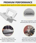 Heavy Duty Magnetic Bevel Jig For Knife Making And Metal Sharpening Built Tough From Steel with handle and magnetic hold