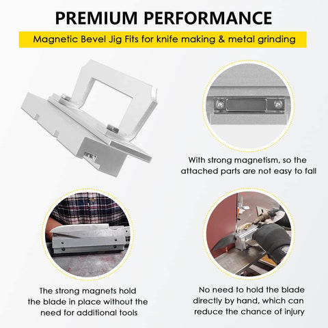 Heavy Duty Magnetic Bevel Jig For Knife Making And Metal Sharpening Built Tough From Steel with handle and magnetic hold