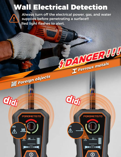 Beat The Guesswork With This Heavy Duty Rechargeable 6 In 1 Stud Finder And Wall Scanner Detects Wood Metal Live Electrical Wires USB Charging High Range Depth Gauge For Pro Diy Renovations