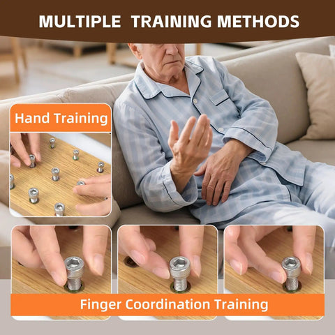 Premium Wooden Finger Pegboard For Adults Hand Therapy And Fine Motor Skill Rehab Top Notch Occupational Therapy Tool In Use