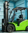 Heavy Duty Electric Forklift With LED Light And Safe Driving Axle for warehouse and outdoor site material transport.