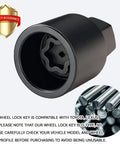 D Wheel Lock Key Lug Nut Tool For Removal And Installation Pro Grade Heavy Duty Anti Theft Wheel Lock Socket Adaptor Tire