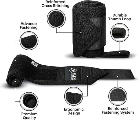Built Tough Heavy Duty Wrist Wraps With Secure Thumb Loops For Weightlifting Highly Adjustable Support To Keep Wrists Locked In During Baller Powerlifting Sessions