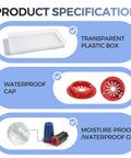 40 Piece Waterproof Wire Connectors Set For 12 To 22 AWG IP65, showing transparent box, caps, and waterproof gel.
