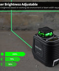 Pro Grade 360 Degree Self Leveling Laser Level With Tripod And Carry Pouch Green Cross Line Laser For DIY Home Projects 100 Ft Bright Range With High Accuracy Perfect For Wall Tile Floors And Picture Hanging, green laser brightness settings