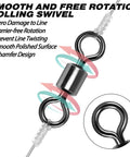 40 Pack Saltwater Barrel Swivels For Big Water Fishing With Stainless Rings And Black Nickel Finish Offshore Tackle Rolling Swivel showing line twist rotation