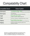 Compatibility chart for High Performance Beefy Ceramic Disc Brake Pads For Shimano Four Piston Calipers Saint XTR SLX XT And TRP
