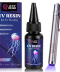 Fast Curing UV Resin Kit With Light 30g Bond In 5 To 10 Seconds Jewelry And Craft Adhesive For Plastic Glass And Decor Includes UV Flashlight