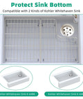 Stainless Steel Sink Racks For Kohler Whitehaven K-6486 K-6487 Two Piece Left And Right Basin Protectors in sink, scratch guard