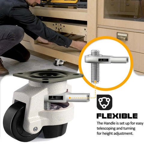 Heavy Duty Adjustable Leveling Casters With Tough Rubber Wheels delivering that silky smooth roll plus rock solid stability under 4400 lbs load.
