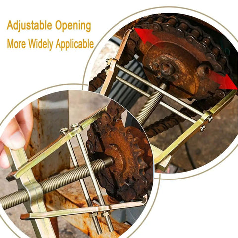 Heavy Duty 2 Jaw Wheel Hub Removal Tool With Adjustable Inner Bearing Puller Made From Forged Steel Drop-Forged Carbon Steel Heat Treated For High Torque Electroplated Rust Resistant Finish Self-Locking Leverage Design Perfect Sturdy Build For Heavy, adjustable 2-jaw puller on rusted hub