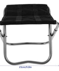 Front view of Grab And Go Portable Folding Stool And Camping Bench Silver Lightweight Retractable Outdoor Seat For Adults