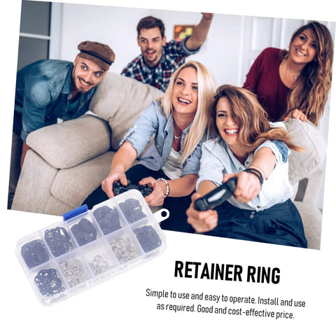 200 Piece Retaining Ring And Washer Kit For Mechanical Projects And Electronics Durable Rust Resistant Circlips And Open Rings Easy Install Hardware