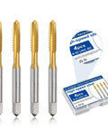 4 Pack 8 32 UNC B2 Spiral Point Thread Tap For Metalworking And DIY Screw Threading HSS 6542 High Speed Steel Spiral Flute Machine Taps With Chip Ejection