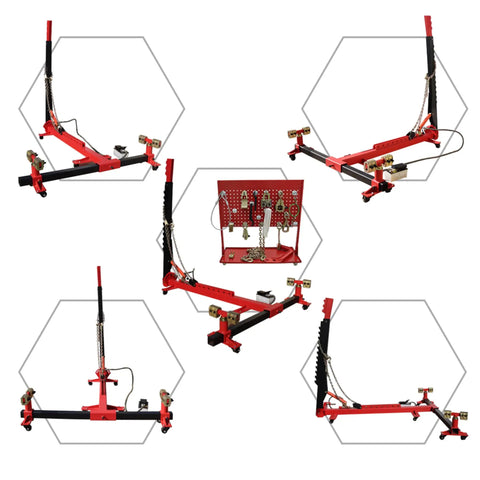 10 Ton Hydraulic Auto Frame Straightener And Car Body Repair Puller For Frame Alignment, shown in multiple angles