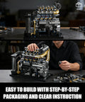 Ultra Realistic Inline 4 Cylinder Diesel Engine Kit With Motor For Adults And Teens, Lego Compatible MOC Building Set Assembled