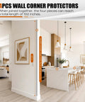 Top Shelf 4 Pack Clear Wall Corner Protectors 48 Inch Long Transparent PVC Edge Guards shown in a modern kitchen setting.