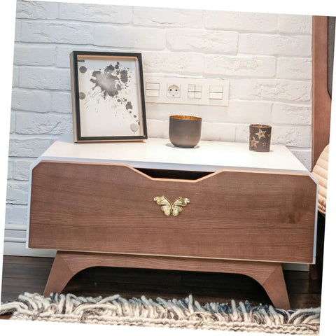 Vintage Butterfly Cabinet Knob Drawer Pull For Cabinets And Furniture Retro Metal Hardware For Wardrobe Dresser Cupboard Elegant Antique Decor And Easy Grip shown on a wooden drawer