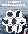 Image showcasing components of the Compact Half Liter Scuba Diving Tank With Sub Mask Portable Lungs Kit, black version.