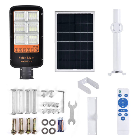 Components of 1200W Solar Street Light Outdoor Led Flood Light 30000 Lumens Beast Mode Bright Daylight With Remote Control