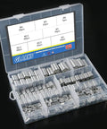 315 Piece Aluminum Crimping Loop Sleeve Ferrule Kit for Wire Rope and Cable Ends with 8 Sizes from M1.2 to M6 in a Box