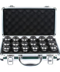18 Piece ER32 Collet Set In Sturdy Aluminum Case For Pro Grade Precision Spring ER32 Shank Chuck visible inside open case