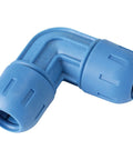 3/4 Inch FastPipe 90 Degree Elbow Fitting For Compressed Air Piping Aluminum Blue Quick Connect For Easy Shop Garage Air System Upgrades
