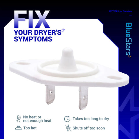 Dryer Thermistor Replacement Part For Whirlpool Kenmore KitchenAid Dryers Replaces 3976615 AP3919451 WP8577274 PS993287