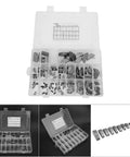 135 Piece Woodruff Key Assortment Kit With 21 Styles For Flywheels Pulleys And Cranks, organized in a labeled plastic box