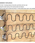 Installation view of Heavy Duty Upholstery Spring Clips For Sofas And Couches No Hassle Furniture Repair Kit on wooden frame.