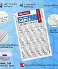 Deep Pleated HVAC Air Filter 16x25x1 6 Pack MERV 8 MPR 700 15.5 x 24.5 x 0.8 Inches with Reusable ABS Frame features diagram