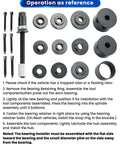 19 Piece Universal Front Wheel Drive Bearing Puller Kit For Front Wheel Hub Removal And Bearing Installation On Vehicles, Pro Grade Heavy Duty Carbon Steel Construction, Keeps Knuckle And Strut Intact