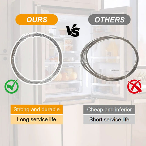 Comparison of two cutting grid wire kits for fridges; ours is strong and durable, others are cheap and inferior quality.