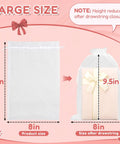White Organza Gift Bags 50 Pack 8x12 Inches Drawstring Bulk Mesh Bags For Wedding Favors Treats Jewelry Party Goodie Bags Clear Pouches