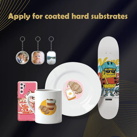 Budget Friendly Sublimation Paper 8.5x14 Inches, 200 Sheets With Silicone Paper applied on mug, plate, skateboard, phone case