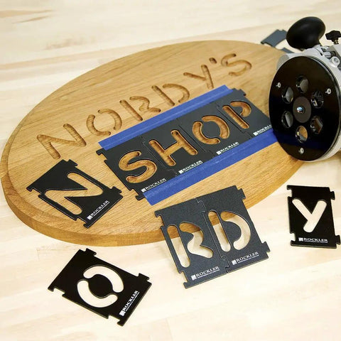 Interlocking Router Letter Templates For Custom Wooden Signs In Comic Sans Font 2-1/4 Inch Height with cut letters on wood.