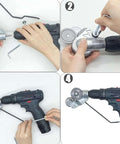 Steps showing installation of Pro Grade Drill Plate Cutter Attachment For Metal Sheets, 2025 Upgraded Nibbler Style Cutter.