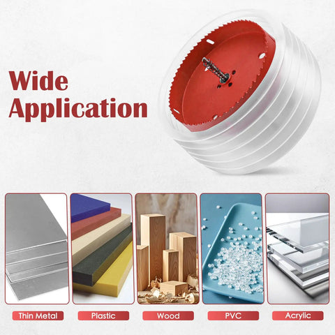 Six And One Quarter Inch Hole Saw Kit For Recessed Lighting With Dust Bowl Catcher Bi Metal Cutter for wide applications