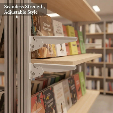 Adjustable Pillar Shelf Bracket For Retail Displays And Modular Shelving Heavy Duty Metal Support For Glass Or Wood Shelves