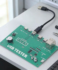 3 In 1 Cable Tester Module With Type C, Mini USB, And Micro USB Ports, PCB Material, on a table with testing tools