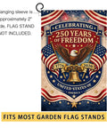 250 Years America Garden Flag 12x18 Double Sided USA Patriotic Banner With Eagle Design And 250th Anniversary Theme